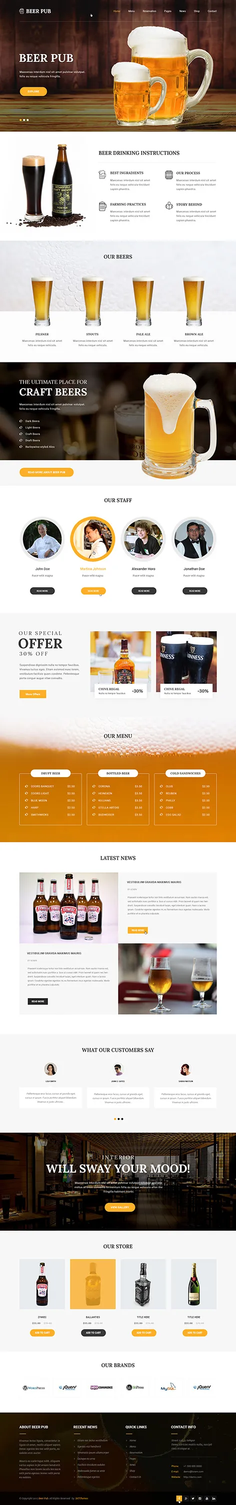 Beer and Pub - Pub Store WordPress theme