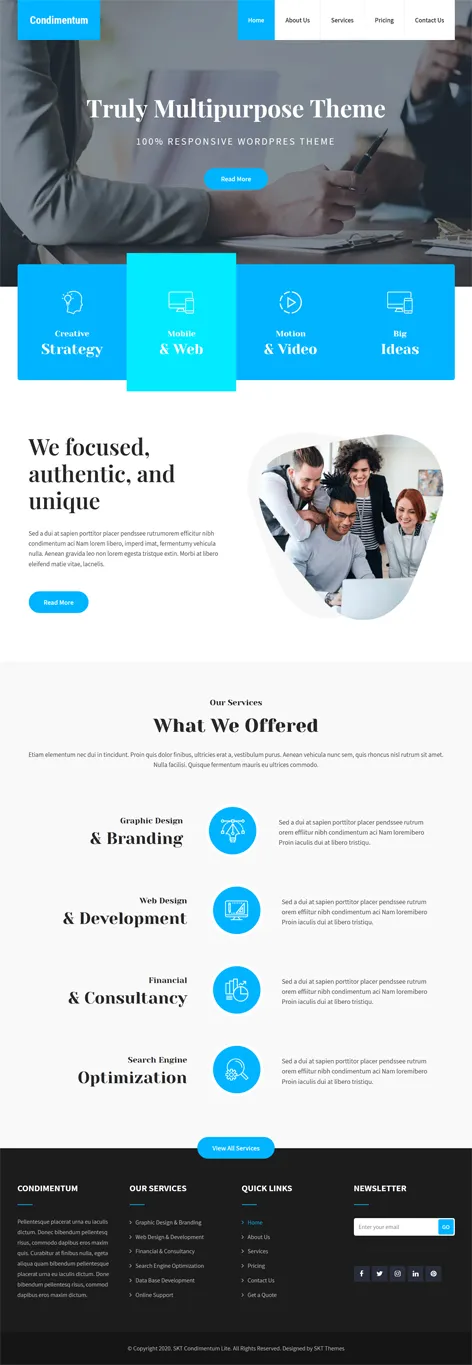 SKT Condimentum - Free business point WordPress Theme