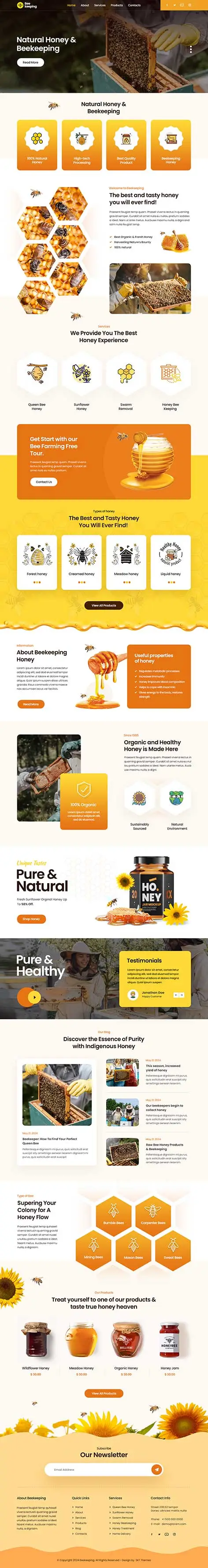 Honey Shop WordPress Theme (SKT Beekeeping )