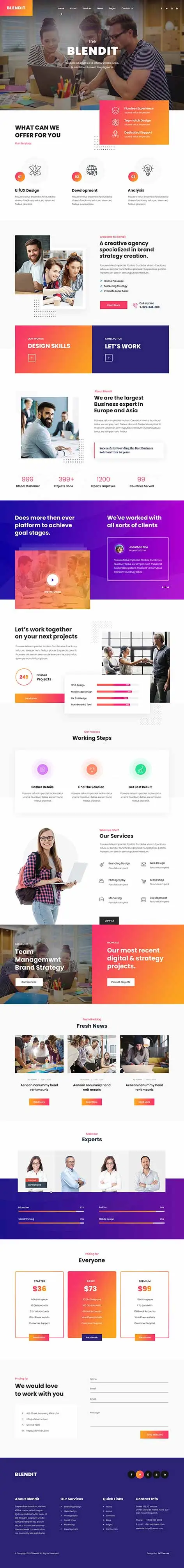 Blendit - one page website template