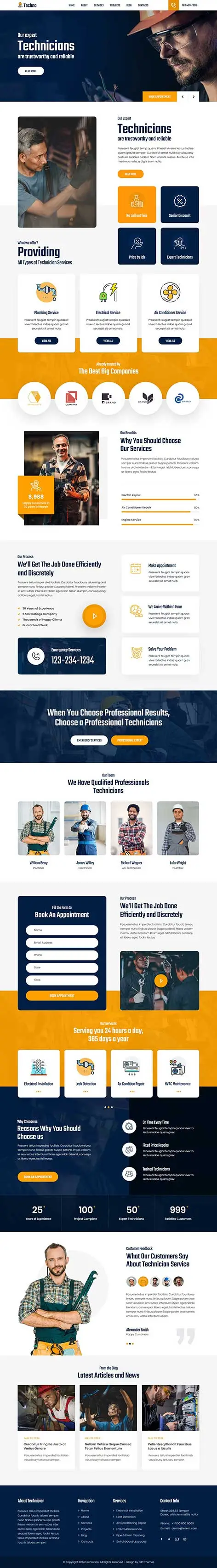 SKT technician WordPress theme