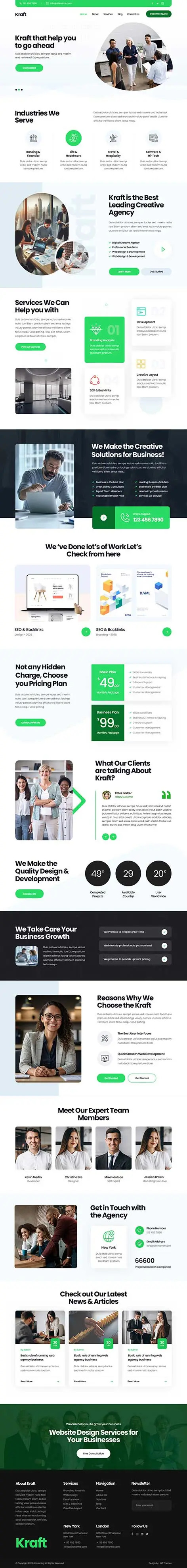 Kraft - Web Developer WordPress theme
